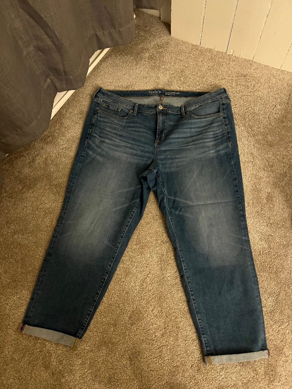 Torrid Perfect Boyfriend Ankle Vintage Stretch Jeans Size 22R Medium Wash